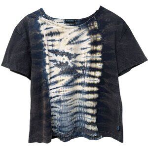 KUHL Tie Dye Tee M/L Short Sleeve Blue Womens Top Cropped Boho Outdoors